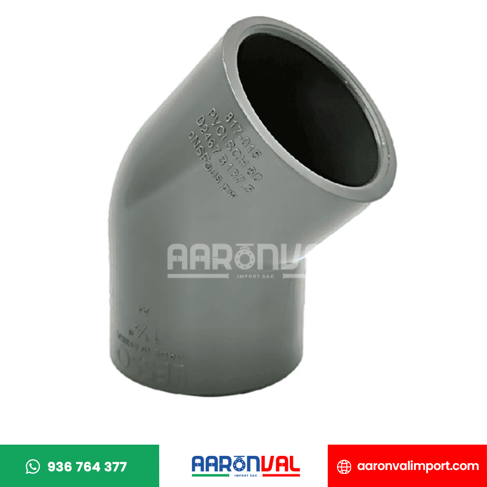 CODO DE 45° SCH80 A PRESIÓN PVC LESSO
