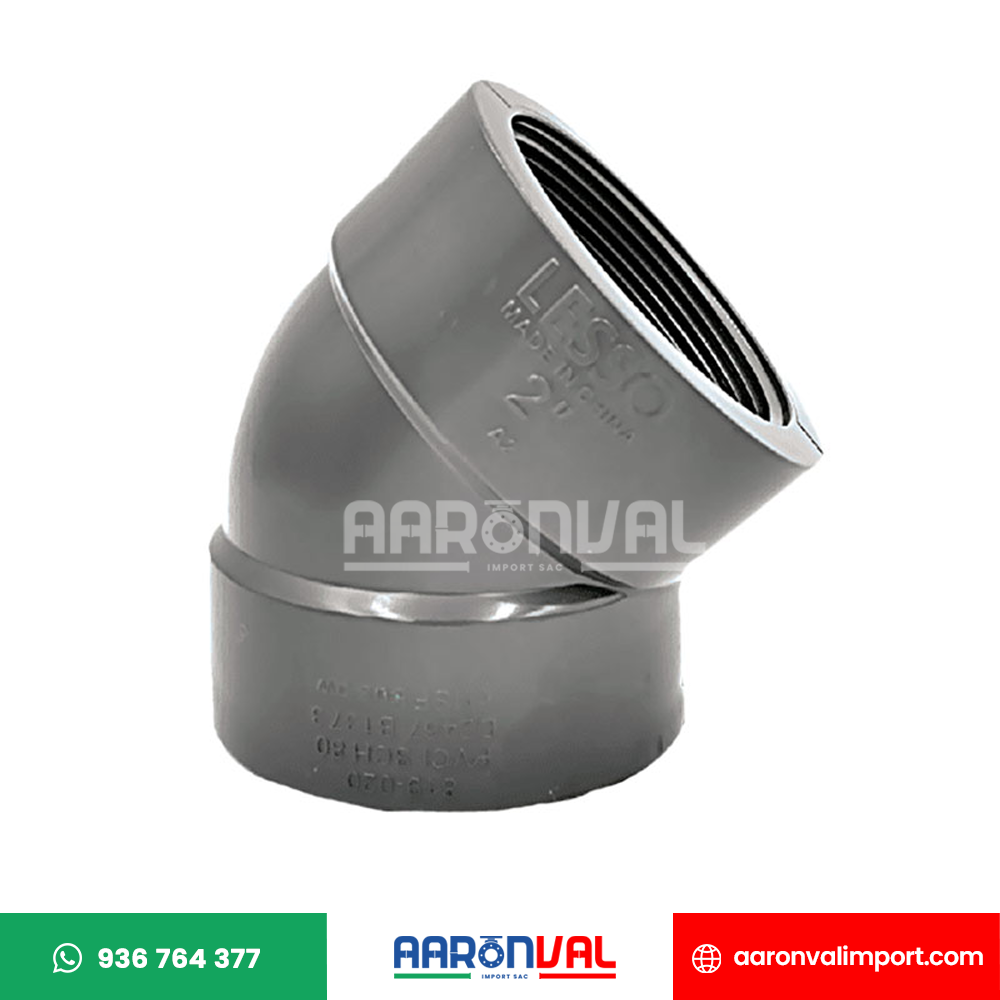 CODO DE 45° SCH80 CON ROSCA PVC LESSO
