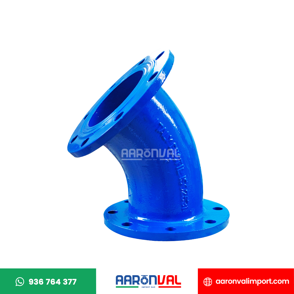 CODO 45° BRIDADO  HIERRO DUCTIL AARONVAL